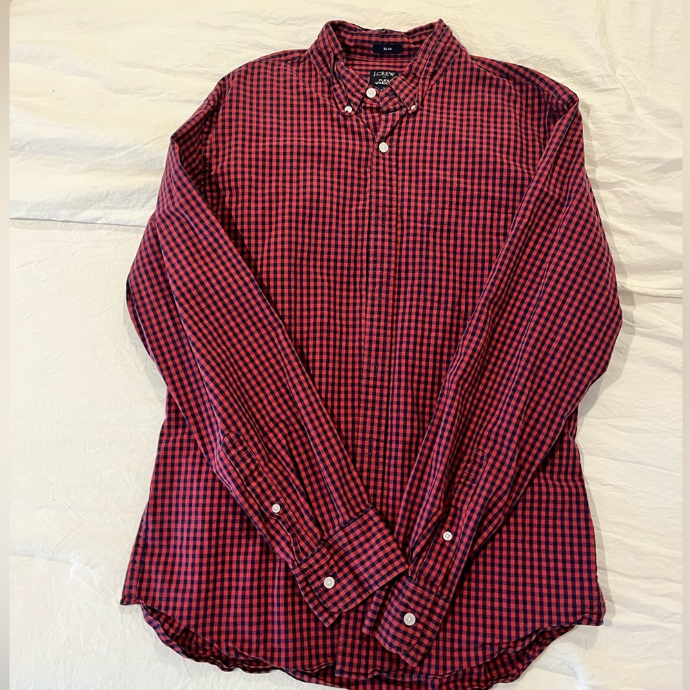 J. Crew slim fit button up polo/dress shirt - Size L